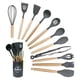 thumbnail image 1 of Juego de utensilios de cocina de silicona resistente a los arañazos, herramientas antiadherentes con mangos de madera para utensilios de cocina saludables, diseño fácil de limpiar y sin olor (12, 1 of 5
