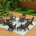thumbnail image 3 of WestinTrends Ashore 12 Pieces Adirondack Chairs Set, All Weather Poly Lumber Adirondack Chairs with Ottoman and Side Table Patio Conversation Outdoor Furniture Set, Dark Brown, 3 of 8