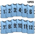 thumbnail image 3 of Tignapoo 12-Pack Kids Reversible Jerseys with Numbers 1-12 in Sky Blue - Comfortable and Breathable for Sports Activities, Suitable for Boys and Girls, 3 of 6