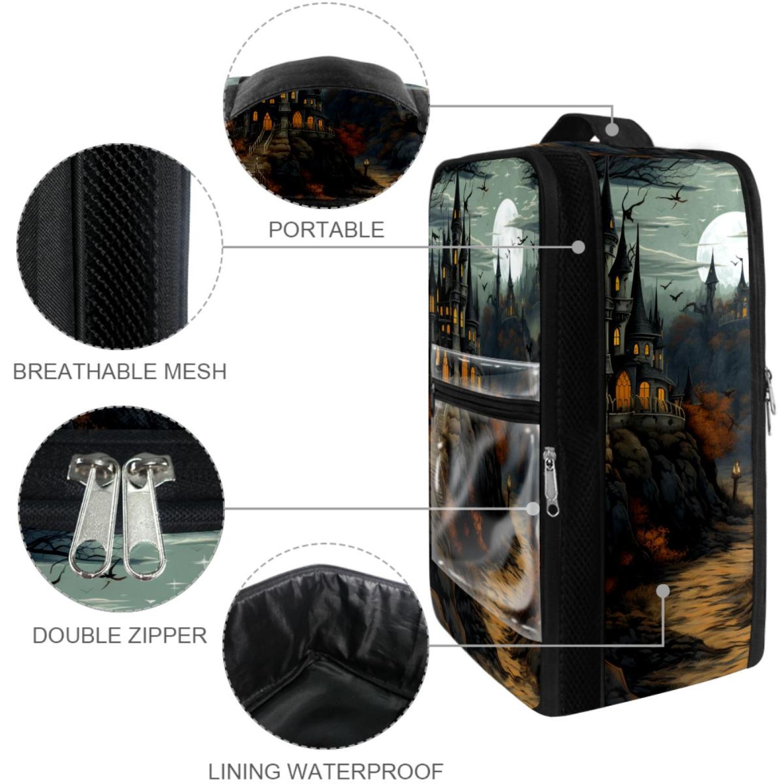 Halloween Castle Durable Polyester Shoe Box - 23x31cm/9x12in | Organize and Store Your Shoes in Style!