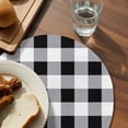 thumbnail image 3 of Vintage Farmhouse Round 15 Inch Placemats Set of 2, Black and White Checkered HeatResistant Non Slip Place Mats for Dining Table, Wipeable Braided Kitchen Table Mats for Housewarming, 3 of 9