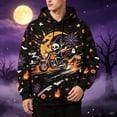 thumbnail image 2 of Hoodie Pumpkin Ghost Sweatshirts Halloween Hooded Sweatshirts Mens Novelty Halloween Print Long Sleeve Shirts Black1 XL, 2 of 5