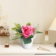 thumbnail image 4 of Fufafayo under $5 Artificial Plants, Fake Potted, Plastic Simulation Corner Roses for Home Office Desk Shelf Window Sill Porch Terrace Garden Decoration Living Room, 4 of 9