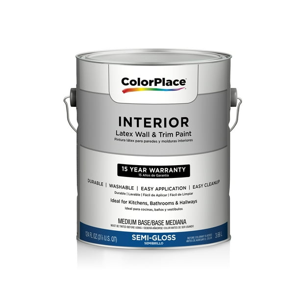 ColorPlace Interior SemiGloss Paint, Medium Base, 1 Gallon