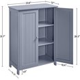 thumbnail image 2 of YANG2 Bathroom Floor Cabinet, Modern Storage Freestanding Organizer Cabinet with Adjustable Shelves & Double Doors, 3-Tier Home Living Room Furniture, Gray, 2 of 9