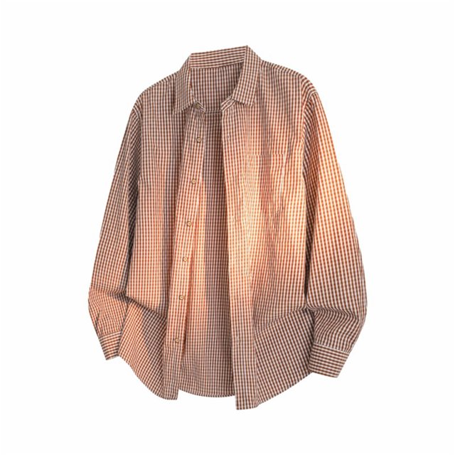 Blusa y camisa de manga larga con cuello vuelto para hombre, color liso, con botones y cuello vuelto, cárdigan de manga larga, blusa de poliéster para hombre