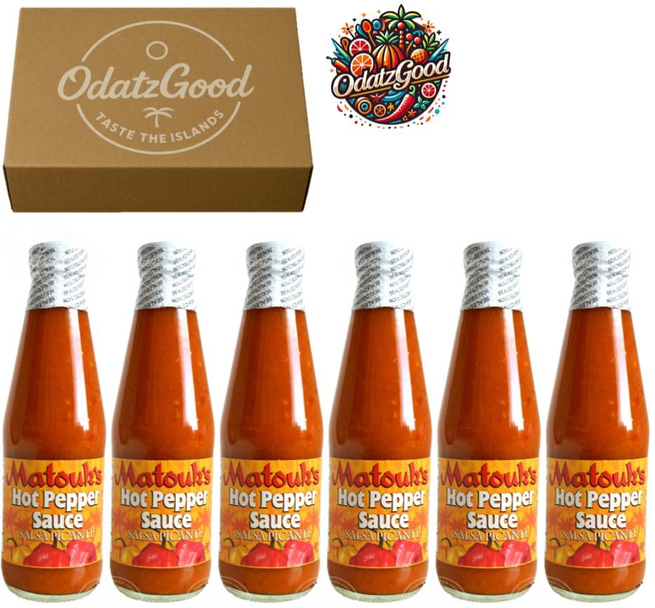 Matouk's Hot Pepper Sauce 10oz (300ml) 6-Pack – Product of Trinidad & Tobago – Curated & Packaged by ODatzGood