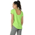thumbnail image 4 of icyzone Open Back Yoga Shirts for Women - Exercise Workout Tops, Athletic Short Sleeves, Running T-Shirts Loose Fit, 4 of 7