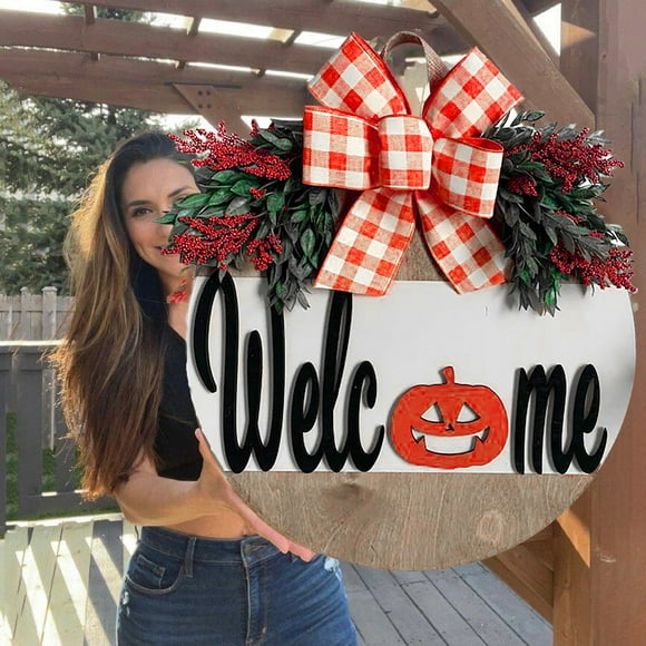 Halloween Truck Stolen Goods Wreath Doorplate Home Decoration