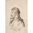 thumbnail image 2 of Jacob Matham 11x14 Black Ornate Wood Framed Double Matted Museum Art Print Titled: Head of Christ (Late 16th-Early 17th Century), 2 of 5