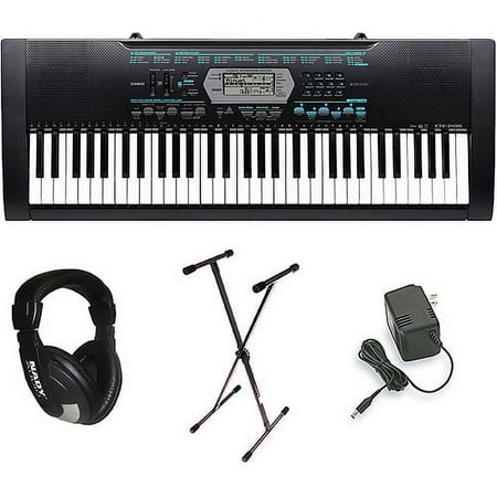Casio CTK2100 61-Key Personal Keyboard Premium Package with Headphones, Stand & Power Supply