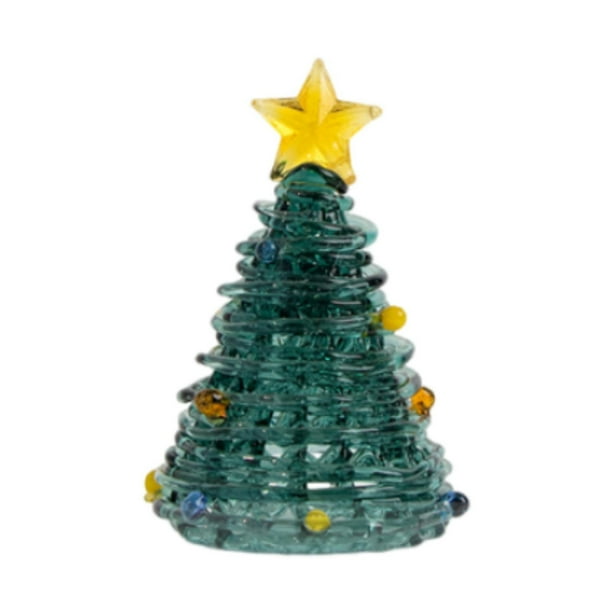 Adorno de Árbol de Navidad de Vidrio Strade Fareast Limited Escultura Artesanal Verde Oscuro