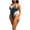 Navy, variant on One Piece Thong Swimsuit for Women Padded Cheeky Plunging Monokini Swimwear Sets High Cut Deep V Neck Slimming Bathing Suit Multicolor S