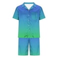 thumbnail image 3 of Hvyesh Men Satin Silk Pajamas Set with Pockets Sleepwear Shorts Satin Summer Loungewear 2 Piece Button Down Set, 3 of 5