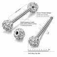 thumbnail image 3 of pitrice 1 Pair Rhinestone Lip Chin Ring Ear Stud Stainless Steel Piercing Lip Rings Internal Thread Lip Rings Body Jewelry, 3 of 9