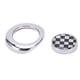 thumbnail image 4 of 2 unids/set anillo de tapa de encendido de motor de coche reemplazo de cuadros de tartán blanco y negro para R50 R53 2001-2006 Jadeshay A, 4 of 8