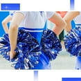 thumbnail image 6 of 4 Pcs Cheerleading Pom Poms, Topboutique Metallic Cheerleader Pompoms, Cheer Poms, Cheering Squad Pompoms for School Sports Games Dance Party Daily Training Team Spirit, Blue-Silver, 6 of 8