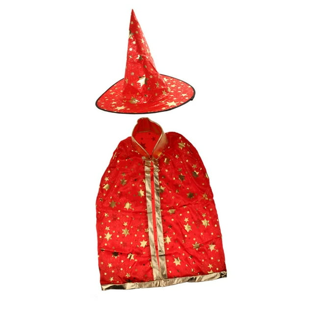 Capa infantil novedosa, disfraz de bruja mágica de Halloween, capa de cuento de hadas rosa