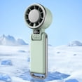 thumbnail image 5 of Foldable Handheld Portable Turbo Fan 4000mAh Battery Rechargeable Fan 5 Gear Wind W/ Ice Cooling & LED Display for Beach Vacation Cooking Office Travel Camping (Green), 5 of 12