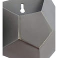 thumbnail image 3 of Benzara BM229944 Hexagonal Shaped Metal Wall Vase with Attached Frame, Gray, 3 of 5