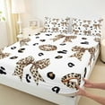 thumbnail image 3 of Castle Fairy Cute Bowknot 3Pcs Twin Sheet Sets for Girls Boys Children,Leopard Print Twin Fitted Sheet,Fashion Modern Breathable Flat Sheet,Lightweight Room Decor, 3 of 7