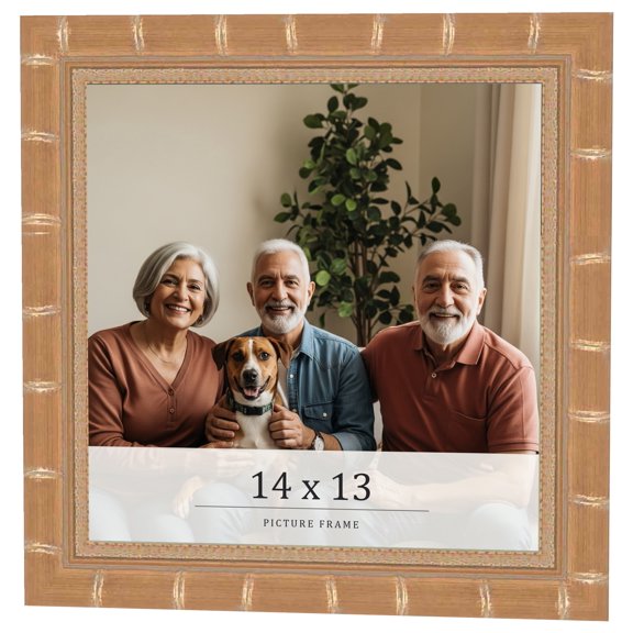 14x13 Frame Gold Real Wood Picture Frame Width 1.5 inches | Interior Frame Depth 0.5 inches |