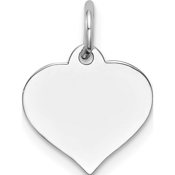 14K White Gold Heart Disc Charm (17 X 12) Made In United States xwm601/11