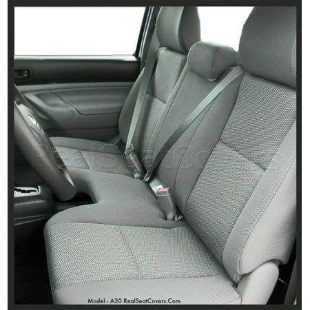 Seat Cover for Toyota Tacoma Reg Cab Bench Automotive Grade 3 Adjustable Headrest Custom made Exact Fit A30 (Gray, (Best Seat Covers For Toyota Tacoma)