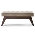 thumbnail image 5 of WyndenHall  Tierney 40 inch Wide Mid Century Modern Rectangle Ottoman Bench Ash Blond Wood Finish Faux Leather,Foam Urban,Modern & Contemporary Foot, 5 of 5