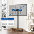 thumbnail image 4 of TAVR Furniture Mobile Swivel TV Stand for 32-60 inch TVs, Height Adjustable Rolling TV Cart with Wheels, Tiger Wood, 4 of 8