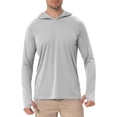 thumbnail image 3 of Men's Sun Protection Hoodie Rash Guard Shirts Long Sleeve UPF 50+ Swim Fishing Shirt with Hood Lightweight UV SPF, 3 of 12