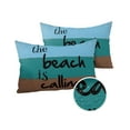 thumbnail image 2 of Black Summer Beach Quote Outdoor Pillow Covers Waterproof Throw Pillow Cover 20x12in Set of 2,Rectangle Decorative Pillowcases Cushion Case for Patio Sofa Couch,Blue Brown Wooden Plank, 2 of 6