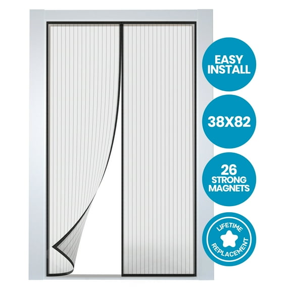 Flux Phenom Mesh Door with Magnets – Sturdy Screen Door Net for Insect Control & Hands-Free Entry