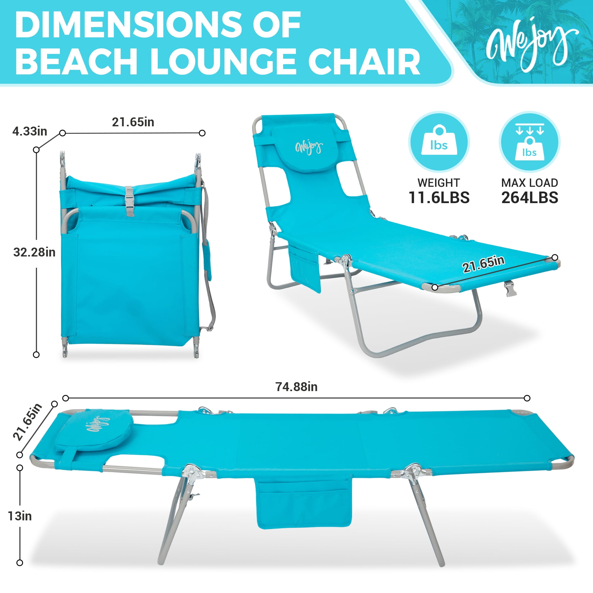 WEJOY Folding Tanning Chair with Face Hole