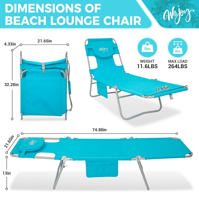 WEJOY Beach Lounge Chair, Foldable Face-Down Tanning photo 2