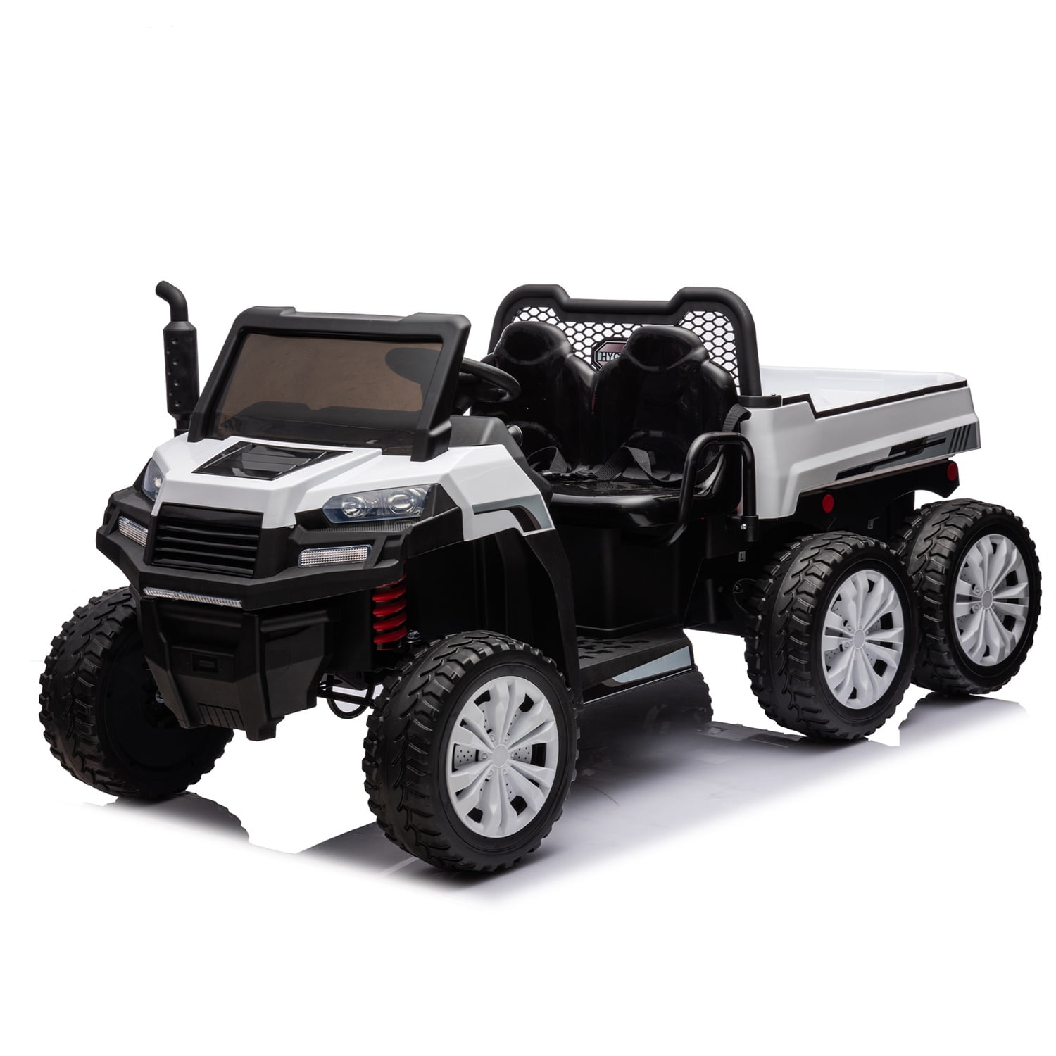 CIPACHO 24V UTV Kids Ride On Truck with Dump Bed, Electric Kids Car 4WD with 6 Wheels 2-Seater, Foam Tires, Suitable for Off-Roading, Remote Control, White CIPACHO 24V UTV Kids Ride On Truck with Dump Bed, Electric Kids Car 4WD with 6 Wheels 2-Seater, Foam Tires, Suitable for Off-Roading, Remote Control, White
