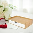 thumbnail image 2 of yuksok Bamboo Desktop Storage Drawer Scissors Supplies Premium for Study Bathroom white white single layer, 2 of 8