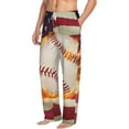 thumbnail image 2 of Balery Baseball Ball With Flag print Men's Pajama Pants,Ultra Lightweight Pjs,Lounge Pant-Medium, 2 of 9
