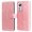 Pink, variant on Wallet Phone Case for Xiaomi 12 with Card Holder and Stand Function Brown