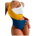 thumbnail image 2 of TrendVibe365 Swimsuit Women One Piece Sexy Strap Bandeau Tankinis Monokinis Hollow Cutout Color Block Romper Swimwear Push up High Waist Bikinis for Holiday, Travel and Seaside, 2 of 4