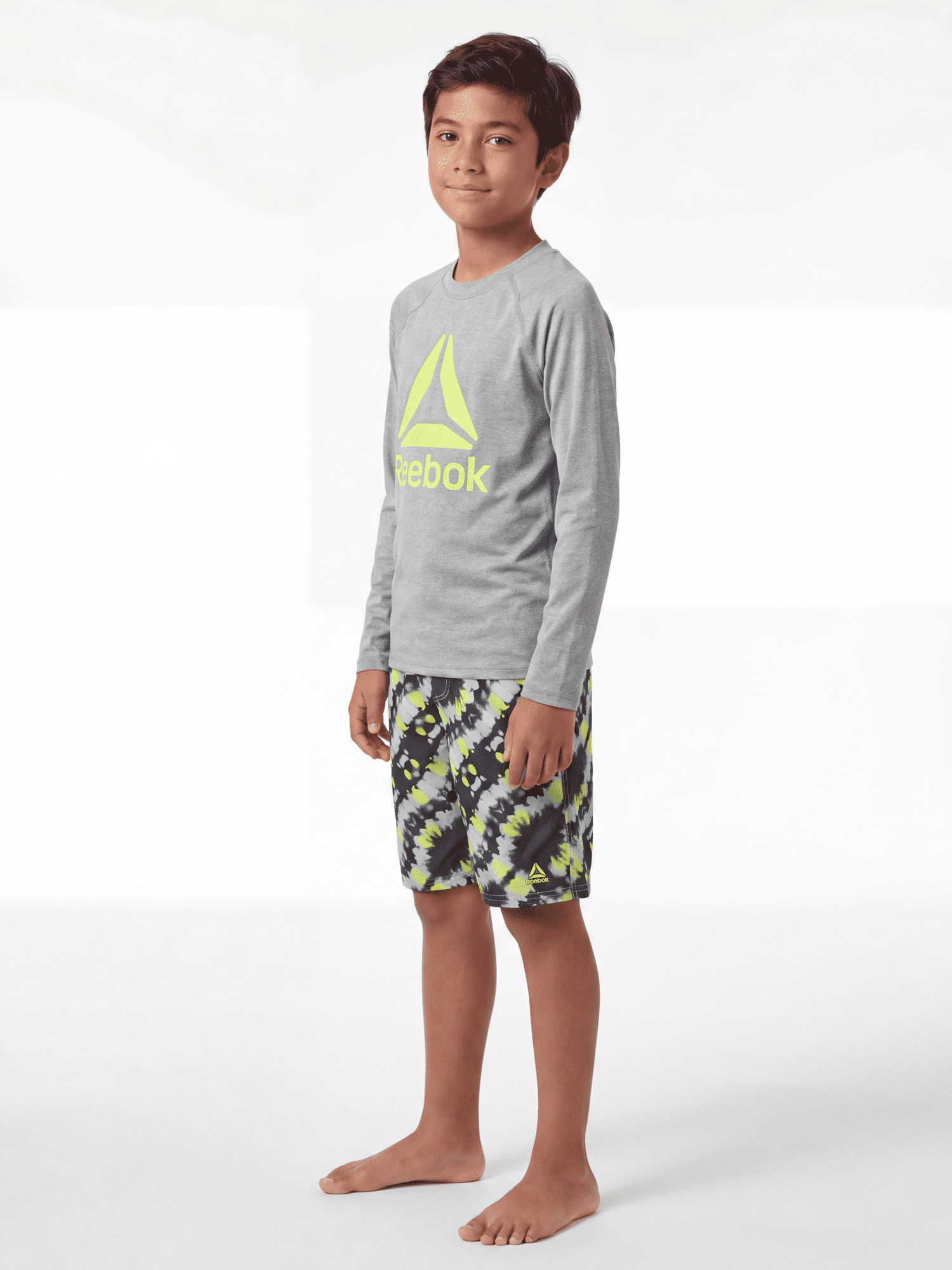 Reebok Boys Long Sleeve Rashguard with UPF 50+ Protection, Sizes 4-18