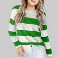 thumbnail image 2 of JUMESG Girls Casual Long Sleeve T Shirts Children Color Block Stripe Tee (Green,2 Years), 2 of 4