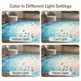 thumbnail image 7 of ODIKA 4'x6' Washable Area Rug Non-Slip, Chair-Friendly, Flatwoven Mermaid Gradient Fish Ombre Scale Starfish Seashell for Home Office, Under Desk, 7 of 7