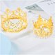 thumbnail image 3 of 4 Piezas TUNC Mini Tiara Corona de Perlas de Cristal Dorado Estilo Clásico, 3 of 5