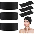 thumbnail image 1 of wonima44 128 Pieces Disposable Spa Facial Headbands Stretch Non Woven Facial Headbands Soft Skin Care Hair Band with Convent Closure for Women Girls Salons Esthetician Supplies, Black Large, 1 of 1