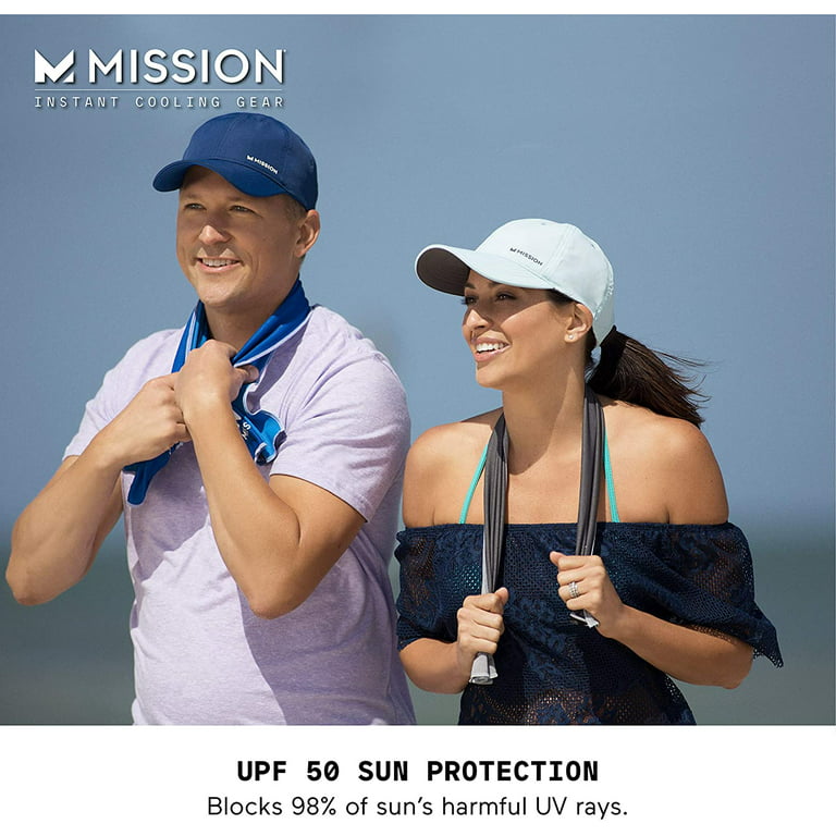 Mission Cooling Performance Hat adult unisex Baseball Cap, Cools When Wet, UPF 50, Navy, Size: One size, Blue