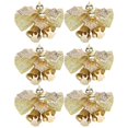 thumbnail image 2 of Christmas Tree Bows Miniature Christmas Fabric Bows Fireplace Stair Railings Gold Decoration 6Pcs, 2 of 5