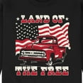 thumbnail image 3 of Instant Message - Land Of The Free Truck And Flag - Men's Crew Neck Fleece Pullover, 3 of 6