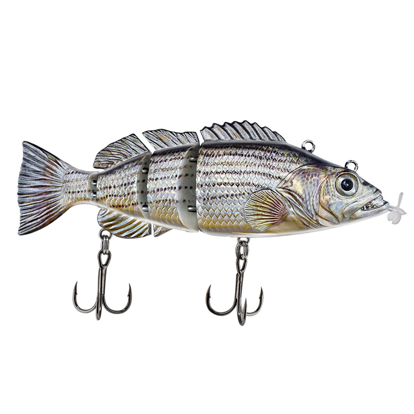 Lighted Swimbait Fishing Lure Multi-Joint Hard Baits with Treble Hooks Rechargeable USB Design for Early Casting