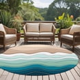 thumbnail image 4 of Round Rugs 5Ft, Teal Blue Ombre Stripe Round Area Rug Washable Indoor Throw Carpet, Abstract Summer Beach Coastal Soft Non Slip Circle Rug for Cabinet Bathroom Home Decor Aesthetic, 4 of 8